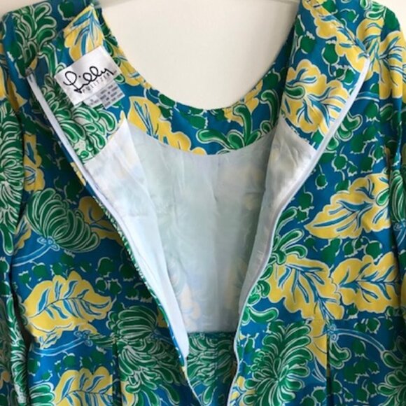 LILLY PULITZER Silk Wide Leg Romper Small 8-10 Vintage Botanical Print - Picture 16 of 17